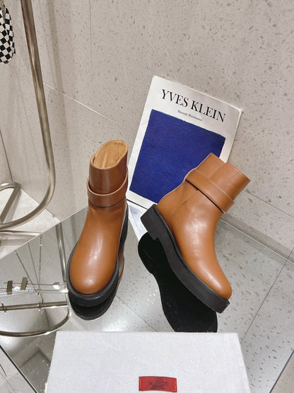 VLOGO LOCKER BRONZE BROWN CALFSKIN ANKLE BOOT 40MM