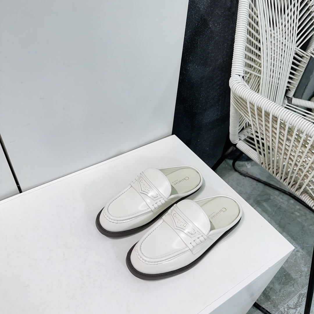 CD Boy Mule White Cowhide