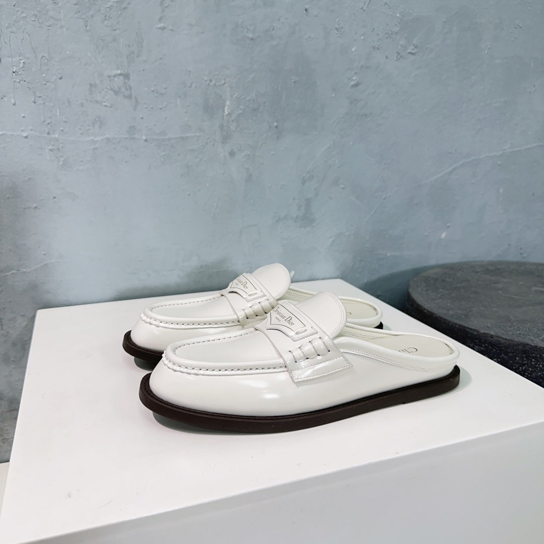 CD Boy Mule White Cowhide