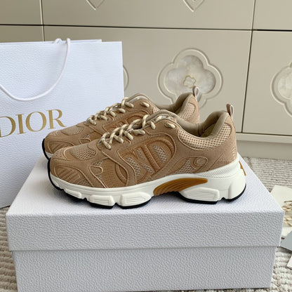 CD Chrono Sneaker In Brown Mesh Fabric And Suede  105381