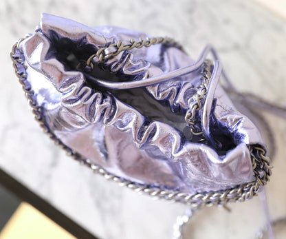 25C Hobo 22 Bag 19cm Violet Metalic Lambskin
