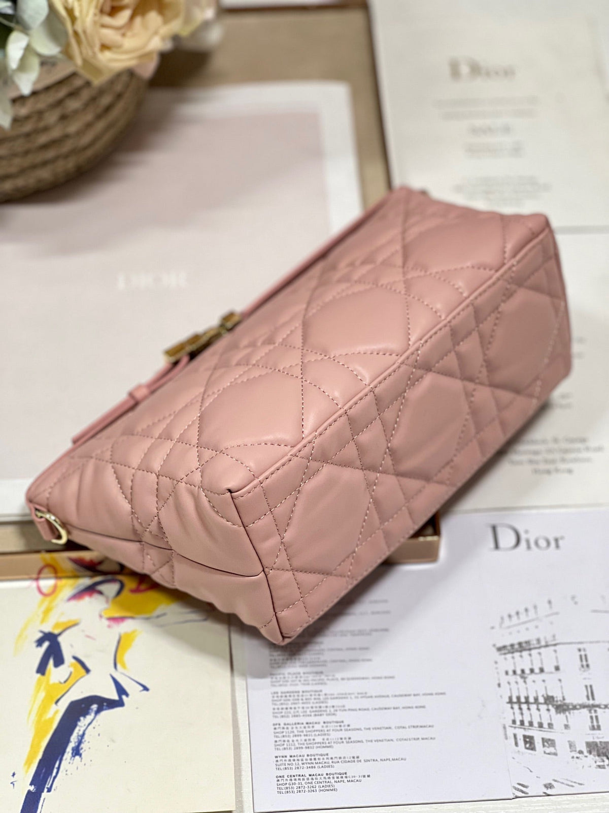 CD Medium Travel Nomad Clutch "Pink" Calfskin 336806