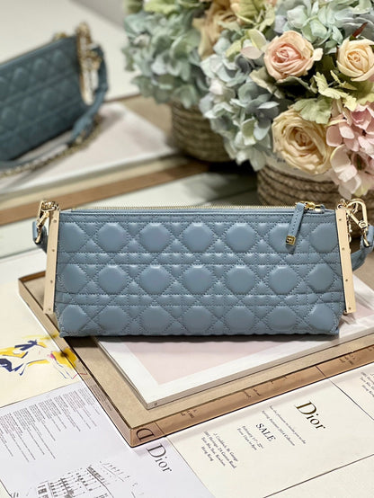 CD Dior Club Handbag Cloud Blue Lambskin 336789