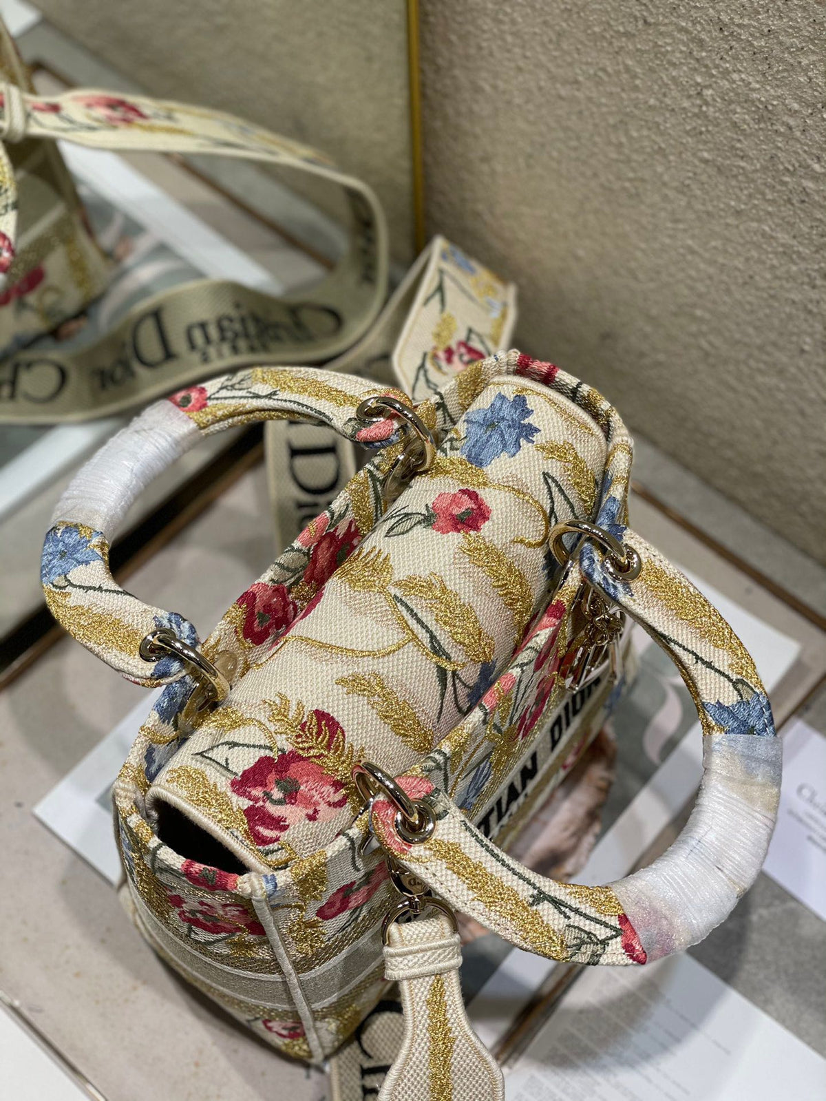 CD Hibiscus 24 Lady Dior Bag Canvas 336706