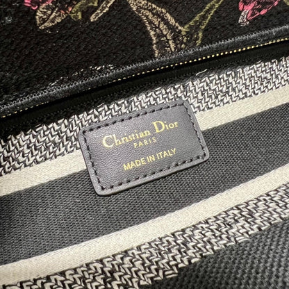 CD Glenflower Black 24 Lady Dior Bag Canvas 336727