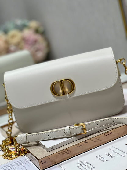 CD Montaigne Avenue Bag White Calfskin 336842