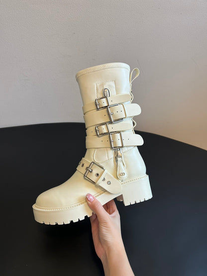 Dior 2025 Short Boot White Cowhide 501246