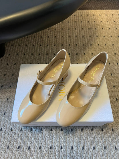 CD 25s D-Art Pumps 55mm Beige Patent Leather