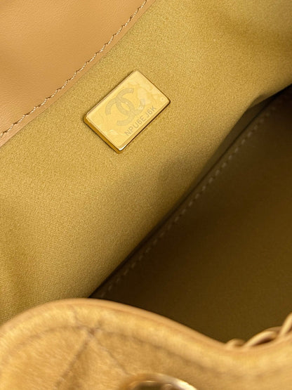 Chanel 2026 Hobo Bag Tan Suede