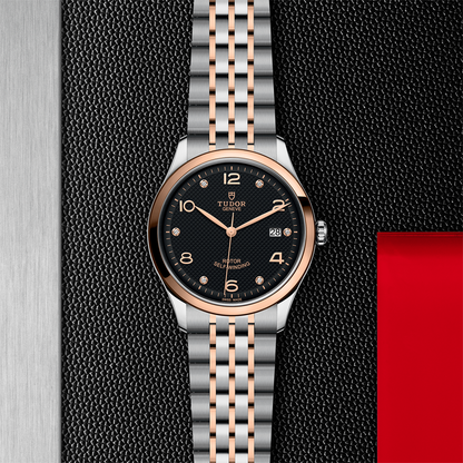 1926 Rose Gold Two-Tone 39mm - Black, Diamond-Set on Bracelet