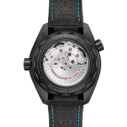 Seamaster Planet Ocean 600M Black Ceramic 45.5mm - Black and Turquoise on Rubber Strap