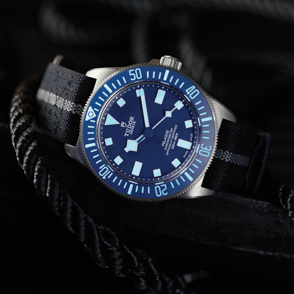 Pelagos FXD Titanium 42mm - Blue on Fabric Strap w/ Extra Rubber Strap