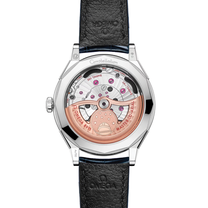 Constellation Observatory Canopus Gold™ 39.4mm - Silver on Leather Strap