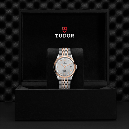 1926 Rose Gold Two-Tone 36mm - Silver, Diamond-Set on Bracelet