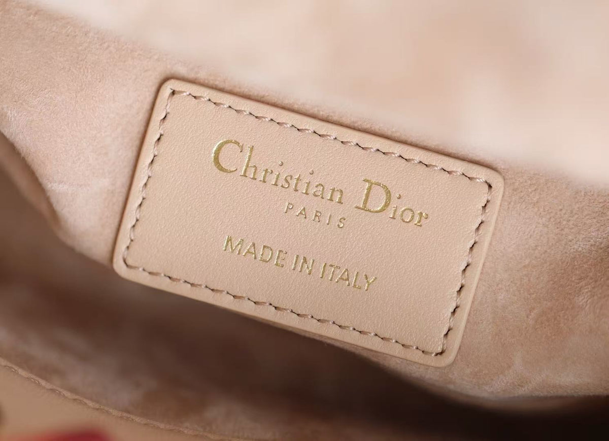 Small Lady D-Joy Bag Beige Sheepskin