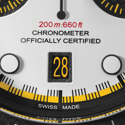 Black Bay Chrono "Carbon 26" 42mm - White on Rubber/Leather Strap