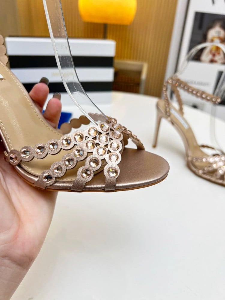 Aquazzura Slingback Heel 10.5cm Beige Calfskin