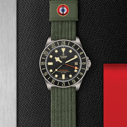 Pelagos FXD GMT Titanium 42mm - Black on Fabric Strap