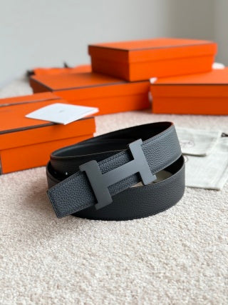 HM Buckle Belt Black Calfskin 187504