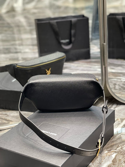 cassandre classic black belt bag grained calfskin