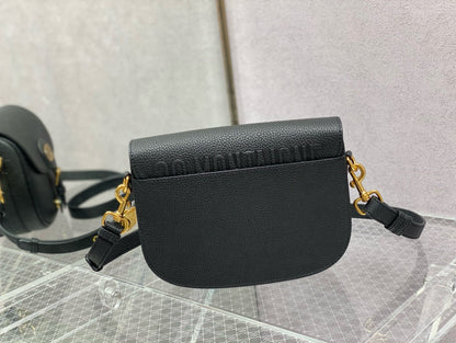 CD Medium Bobby Bag Black Calfskin Ghw