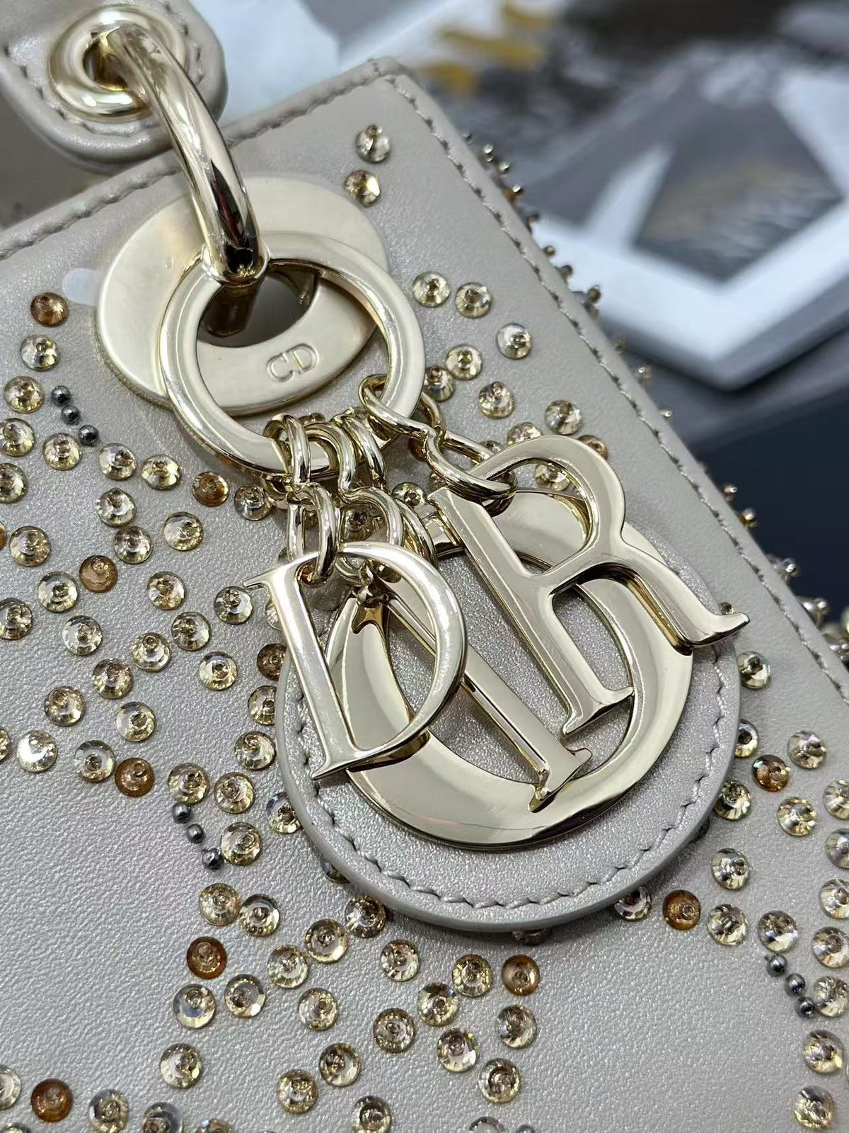 CD Lady Dior 17 Bag Beige Calfskin
