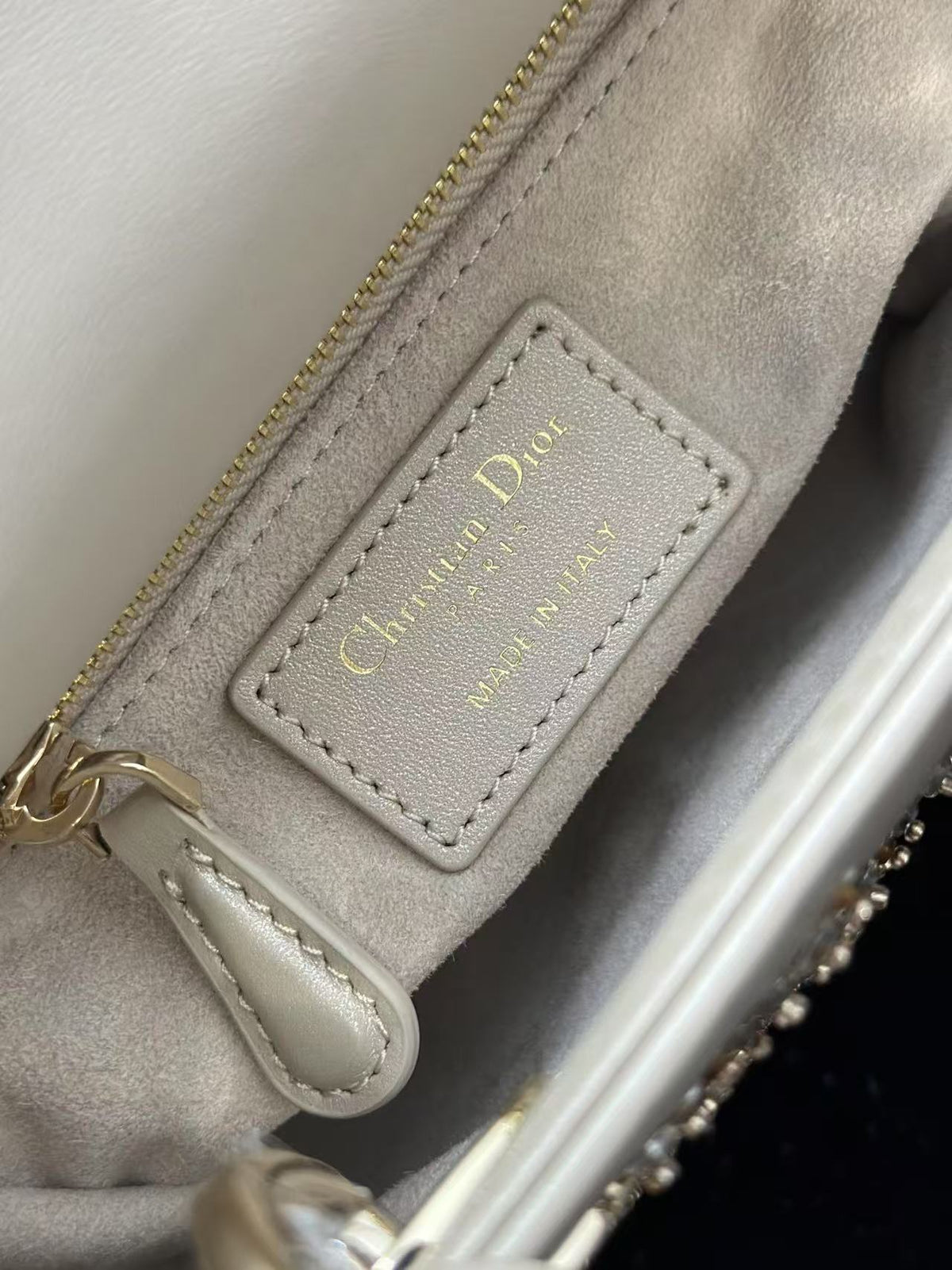 CD Lady Dior 17 Bag Beige Calfskin