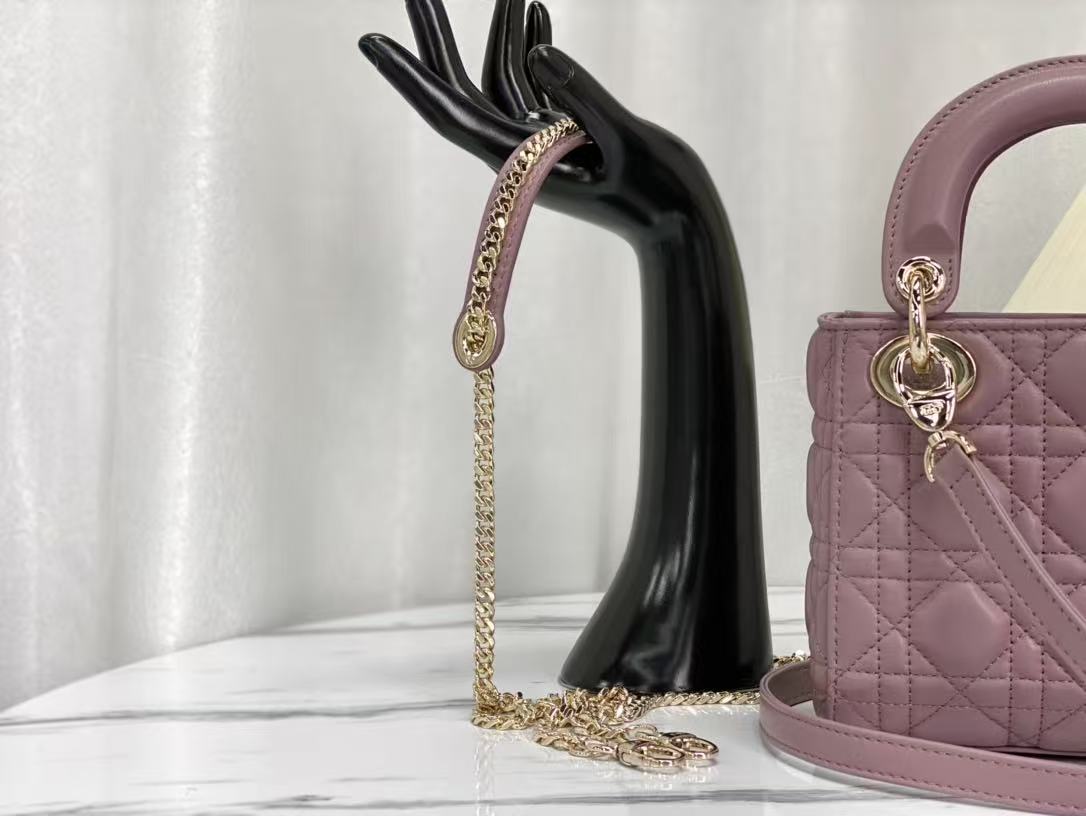 CD Lady Dior Bag Dusty Pink Lambskin