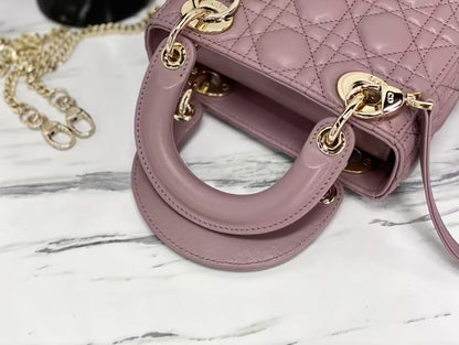 CD Lady Dior Bag Dusty Pink Lambskin
