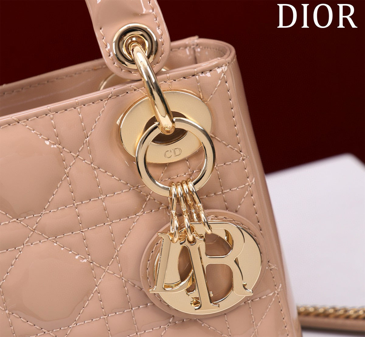 Mini Lady 17 My ABC Light Pink Patent Calfskin