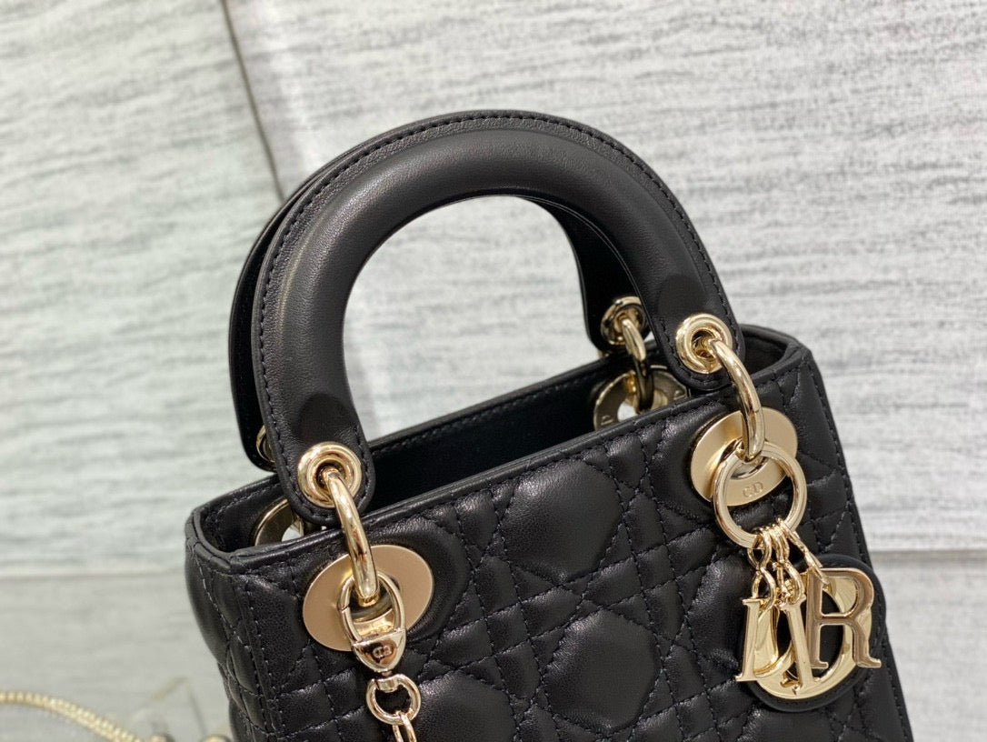 Mini Lady 17 My ACB Black Lambskin Light Gold Hardware