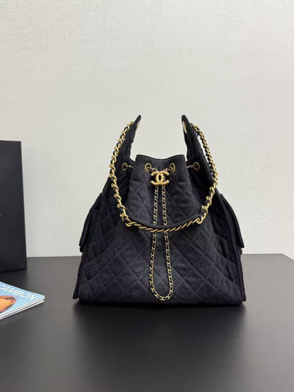 CC 25C Hobo Bag 40cm Black Denim