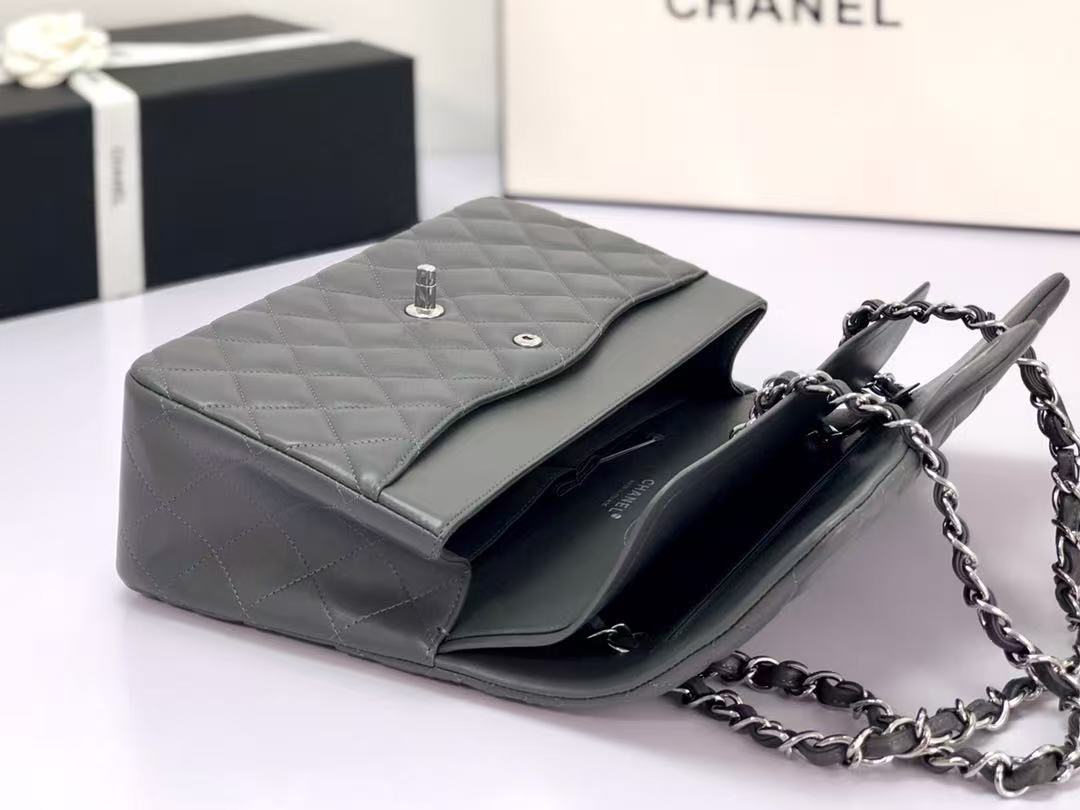 Chanel Flap Bag 30cm Tinware Ash Lambskin