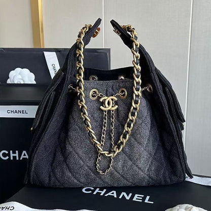 CC 25C Hobo Bag 30cm Black Denim