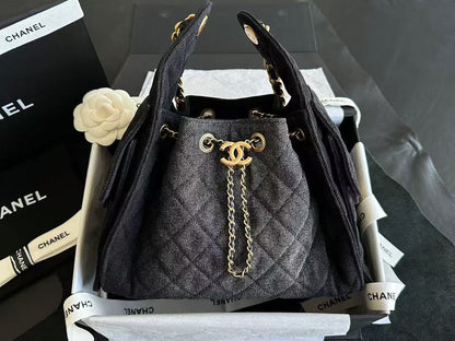 CC 25C Hobo Bag 30cm Black Denim