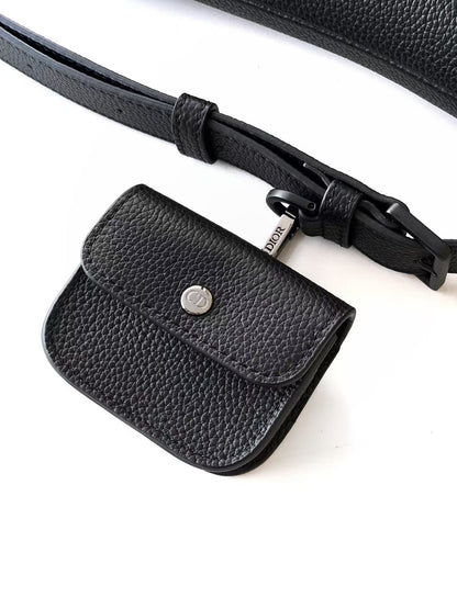 Christian Dior 2025 Saddle Bag 26cm Black Grained Calfskin