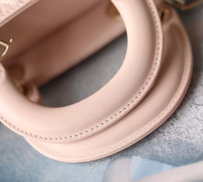 Dior 2025 Lady D-Joy 22cm Bag Powder Pink Lambskin