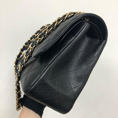 MEDIUM FLAP BAG 25CM BLACK CAVIAR HARDWARE