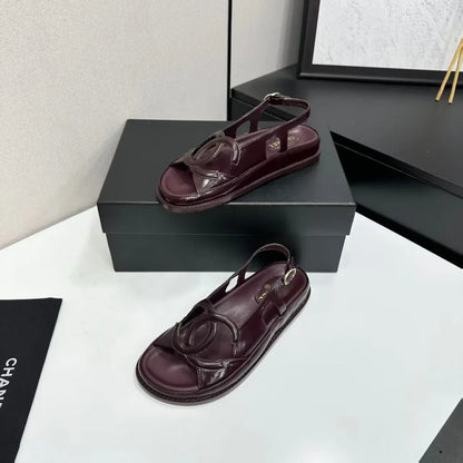 Chanel 2026 Double C Sandal Suede Lambskin