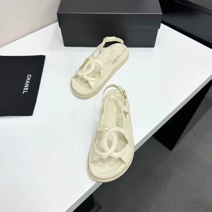 Chanel 2026 Double C Sandal Suede Lambskin