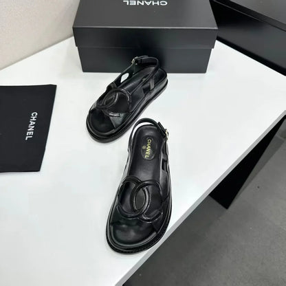 Chanel 2026 Double C Sandal Suede Lambskin