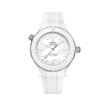 Seamaster Diver 300M Paralympic Milano Cortina 2026 43.5mm - White on Rubber Strap