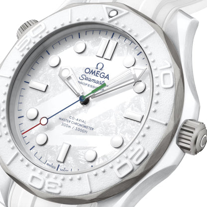 Seamaster Diver 300M Paralympic Milano Cortina 2026 43.5mm - White on Rubber Strap