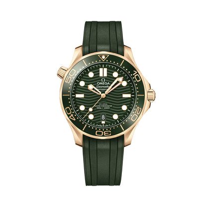 Seamaster Diver 300M Moonshine™ Gold 42mm - Green on Rubber Strap