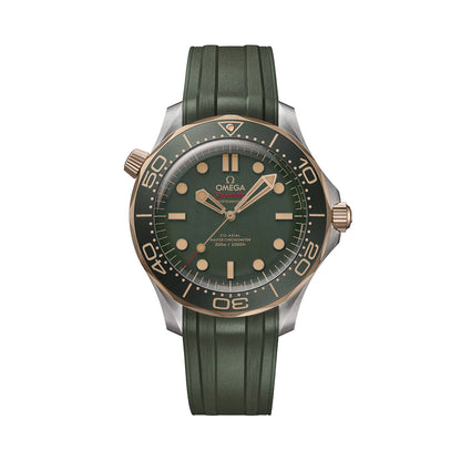 Seamaster Diver 300M Titanium and Bronze Gold 42mm - Green on Rubber Strap