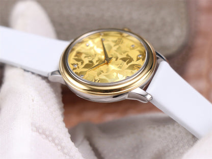 DE VILLE PRESTIGE 32 GOLD CASE YELLOW DIAL