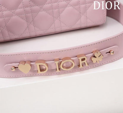 CD Medium Lady Dior 24 Bag Light Pink Lambskin