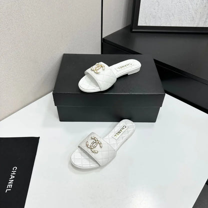 Chanel 2026 Double C Quilted Sandal Tweed Lambskin 894808