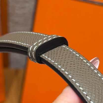 HM Chaine d'Ancre Belt 1.8cm Grey Epsom Calfskin 212435