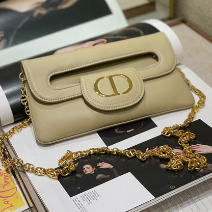 CD Diordouble Bag Beige Calfskin 336771